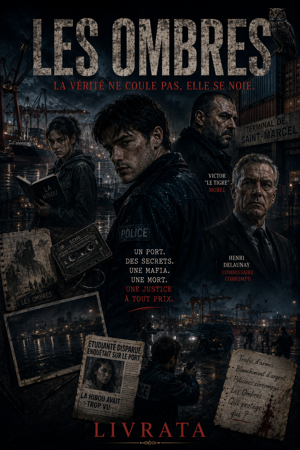 Couverture de « Ombres sur le quai » — polar généré par LIVRATA (IA)